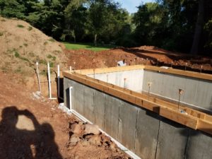 poured concrete walls for a plunge pool
